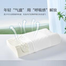 水星家纺 泰国原液乳胶枕头抑菌防螨乳胶护颈枕头成人一对枕头儿童枕头