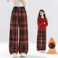 巴黎嫒宝时 女童裤子秋季长裤中大童冬款加厚儿童休闲裤