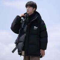 AEX 冬季户外保暖连帽棉衣外套时尚男装简约百搭舒适短款男男式棉衣