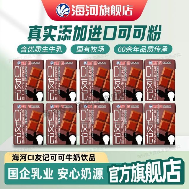 海河乳业 海河 牛奶可可牛奶饮品 200ml×10盒