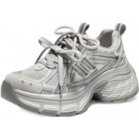 百丽 厚底 女士休闲鞋 灰色-网面 36