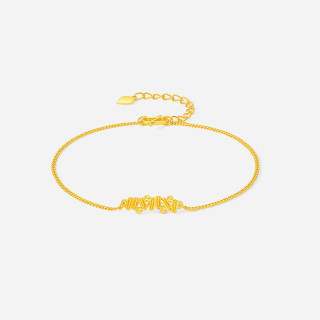 周六福 5G工艺黄金手链女车花足金 16+3cm 约1.96g