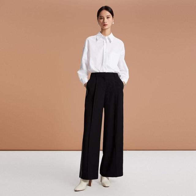 VERO MODA 冬专柜款优雅高腰微宽松休闲裤气质百搭时尚