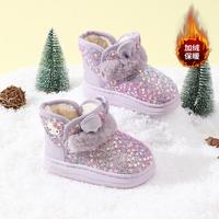 Hello Kitty 三丽鸥儿童雪地靴2025冬季女童加绒保暖棉靴儿童厚底靴子