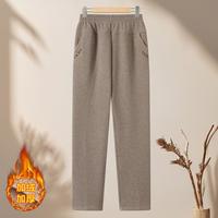 贴心裁 秋冬款加绒裤中老年妈妈装时尚休闲直筒裤简约百搭松紧腰长裤