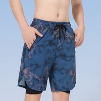 朵彩 男士泳衣成人防尴尬双层可下水游泳裤时尚休闲百搭游泳沙滩裤套装