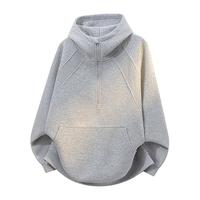 TRESPASS 秋冬季潮牌休闲半拉链连帽纯色帽衫运动上衣男女式情侣套头卫衣