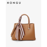 移动端：红谷 包包女包新款潮牛皮单肩手提包时尚气质丝巾戴妃包母亲节礼物