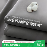 AVIVI 全棉床单 230*250cm 钛金灰