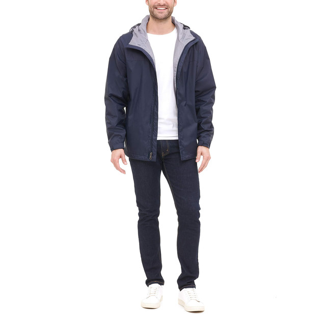 今日必买、年货不打烊：TOMMY HILFIGER 男士轻薄防水连帽外套 尼龙透气夹克 Navy Large