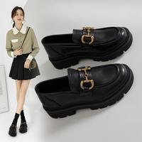 ZGR 一脚蹬厚底乐福鞋女春秋新款女单鞋气质女鞋工作鞋