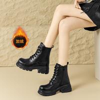 大东 英伦风马丁靴女款2025新款短靴女秋冬做旧时装靴瘦瘦靴女靴子