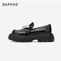 88VIP：达芙妮 LAB达芙妮方糖短靴黑色休闲增高厚底鞋女