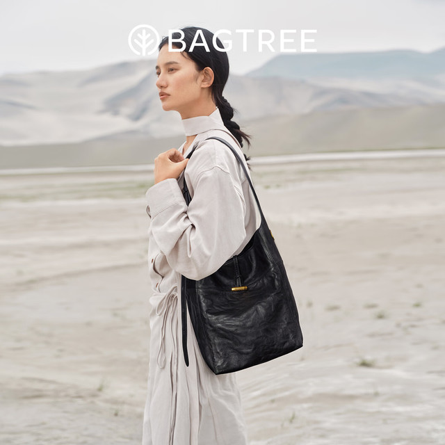 年货不打烊：BAGTREE 董璇同款 女士单肩包 檀黑色-中号