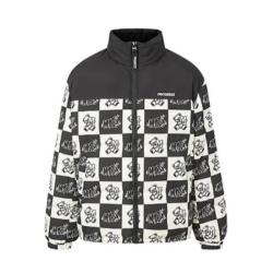 美特斯邦威 短款羽绒服 满印拉链立领 738349 黑 M