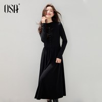 欧莎 女士法式长袖连衣裙 S125D13002