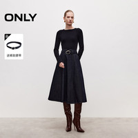 ONLY 2026春季新款通勤风针织拼接假两件修身长袖中长裙连衣裙女