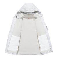 迈途（MERRTO）三合一户外冲锋衣加厚保暖外套工作服登山服抓绒内胆防风防水风衣 D2086象牙白（女） 2XL