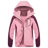 迈途（MERRTO）三合一户外冲锋衣加厚保暖外套工作服登山服抓绒内胆防风防水风衣 D2086珊瑚粉（女） L