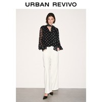  URBAN REVIVO 波点飘带领 女士衬衫