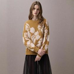 Scotch & Soda 简约时尚 女士毛衣 宽松针织花卉圆领