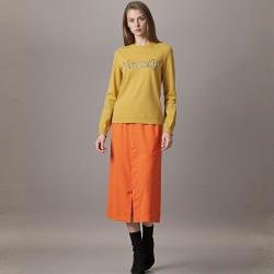Massimo Dutti 时髦气质下摆开叉显腿长柔软舒适压褶拉链半身裙