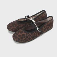 限尺码：ZARA 儿童女童复古圆头豹纹单鞋一字扣平底舒适浅口芭蕾鞋