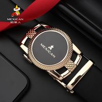 稻草人 男士真皮自动扣商务腰带