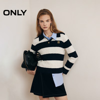 ONLY 春秋 学院风 女士POLO领长袖针织衫 124313028