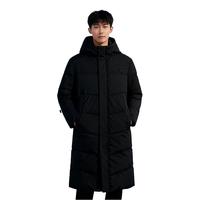 361° 361度 552444302N 2025AW 过膝连帽羽绒服 防风防水 鸭绒保暖 超级黑 L