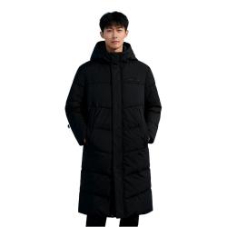 361° 361度 552444302N 2025AW 过膝连帽羽绒服 防风防水 鸭绒保暖 超级黑 L