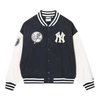 NEW ERA 棒球服 夹克 亲肤单排扣字母长袖 607560 黑 M