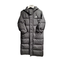 阿迪达斯 KE5405 中长款连帽羽绒服 防寒保暖 黑 XL