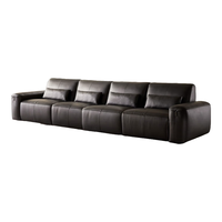 乐至宝 LAZBOY 皮艺沙发客厅0靠墙电动智能家居电动功能大黑牛黑骑士676 云母黑-4人双电动-60天