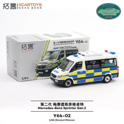拓意 Y64-02 1/64合金仿真警用香港交通部冲锋车摆件奔驰凌特警车模型