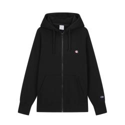 Champion 冠军 男女同款 Basic系列刺绣小C连帽套头拉链加绒开衫卫衣 黑 M