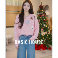 百家好 女士钩花圆领毛衣 B1195B54K42