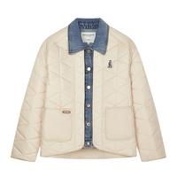 TEENIE WEENIE 女装棉服 拼色耐磨单排扣POLO领短款 TTJP251105T 米 M
