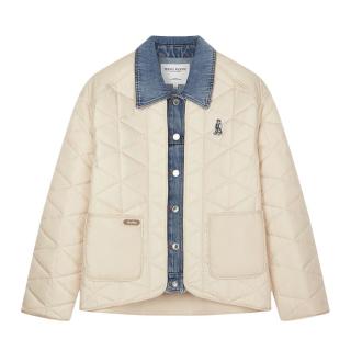 TEENIE WEENIE 女装棉服 拼色耐磨单排扣POLO领短款 TTJP251105T 米 M