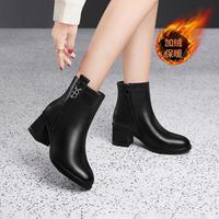 富贵鸟 秋冬款马丁靴女显瘦短靴百搭英伦侧拉链款女靴