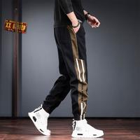 大嘴猴 秋冬简约侧边条纹束脚男式休闲裤宽松时尚百搭青年运动长裤