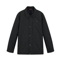 TOMMY HILFIGER 汤米希尔费格 XM0XM05681 防水菱格灯芯绒翻领棉服 黑