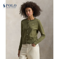 RALPH LAUREN Polo Ralph Lauren 拉夫劳伦 女装 26春修身版圆领针织开襟衫RL27674 300-柳绿色 M