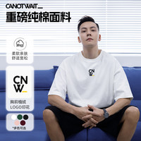 CANOTWAIT_ 早秋流光风 男士T恤 情侣重磅复刻经典纯色LOGO短袖