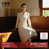 lime 朗姿/莱茵小香风Amanda套装赫本风上衣高腰裙新款 米白色上衣追单4 L