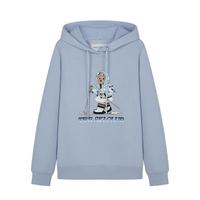 TEENIE WEENIE 小熊 女装套头直筒连帽长袖卫衣 TTMW258VCAK 浅蓝