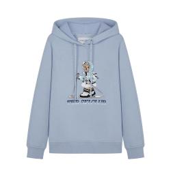 TEENIE WEENIE 小熊 女装套头直筒连帽长袖卫衣 TTMW258VCAK 浅蓝