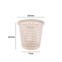 嘉跃 Jiayue 嘉跃 1763 家用垃圾桶 16L 小号米色无压圈 圆形 加厚