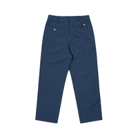 Dickies DK012281 男女同款 工装直筒休闲长裤 中腰拉链 字母印花 内里加绒 靛蓝 28