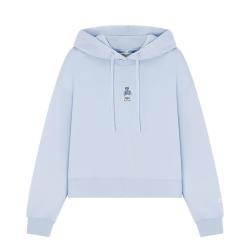 TEENIE WEENIE 女装连帽卫衣 TTMW251201E 纯色 直筒 耐磨 浅蓝 S